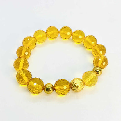 Natural Faceted Citrine Bracelet with 10 or 12mm Stones
