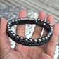Natural Stone Leather Bracelets for Men with Hematite, Lapis, Turquoise or Tiger Eye