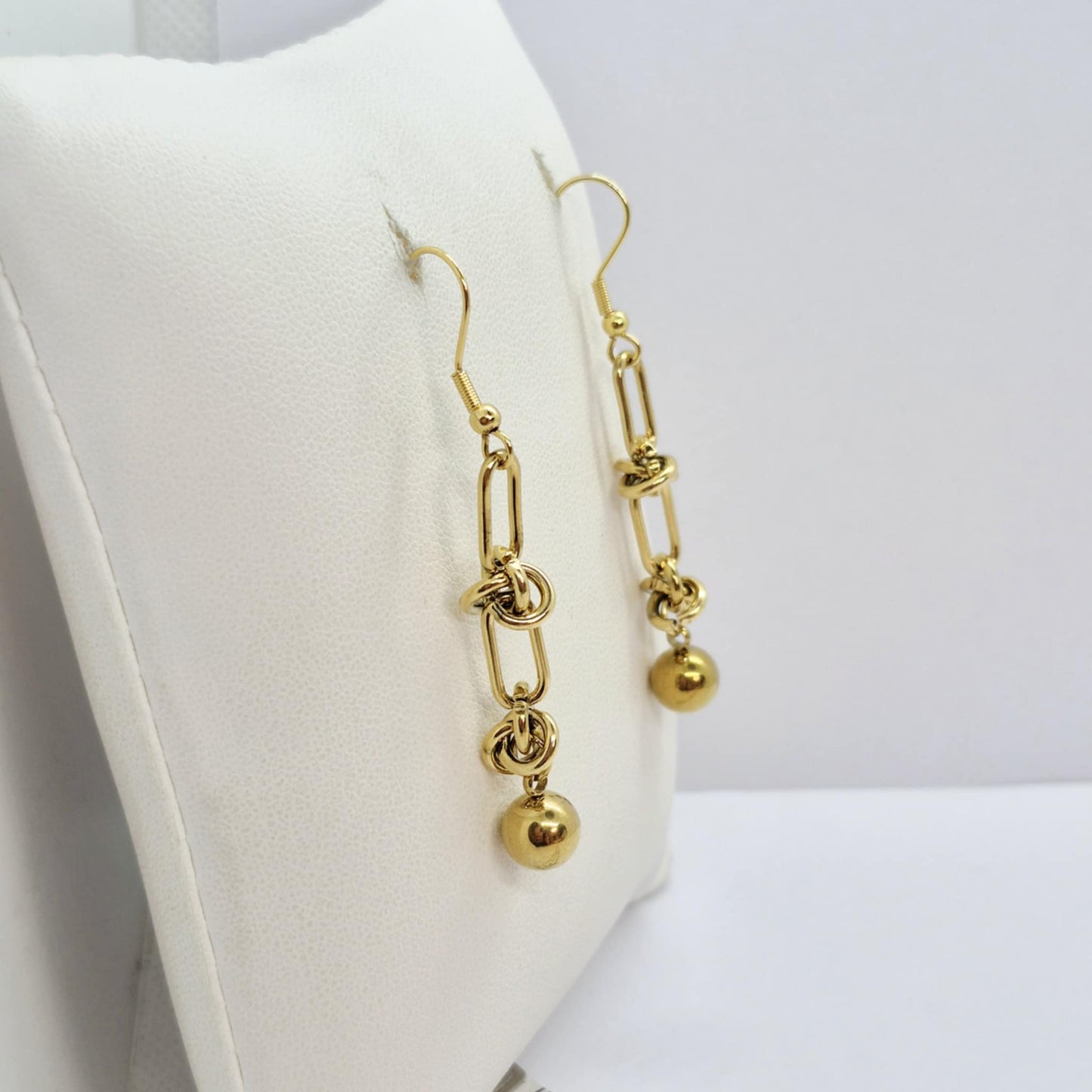 Dangle Earrings in Gold Plated Stainless Steel