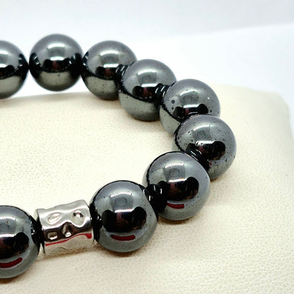 Natural Hematite Bracelet in 12mm Stones