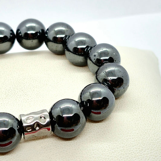 Natural Hematite Bracelet in 12mm Stones