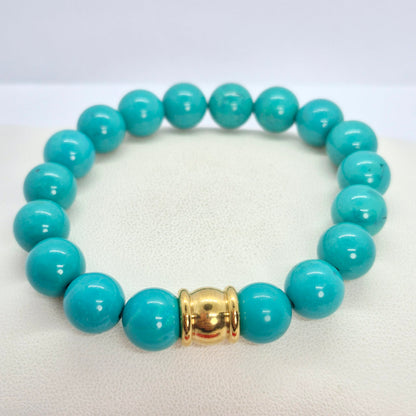 Natural Turquoise Bracelet in 10mm Stones