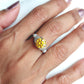 3ct Golden Yellow Moissanite Diamond Ring in Sterling Silver