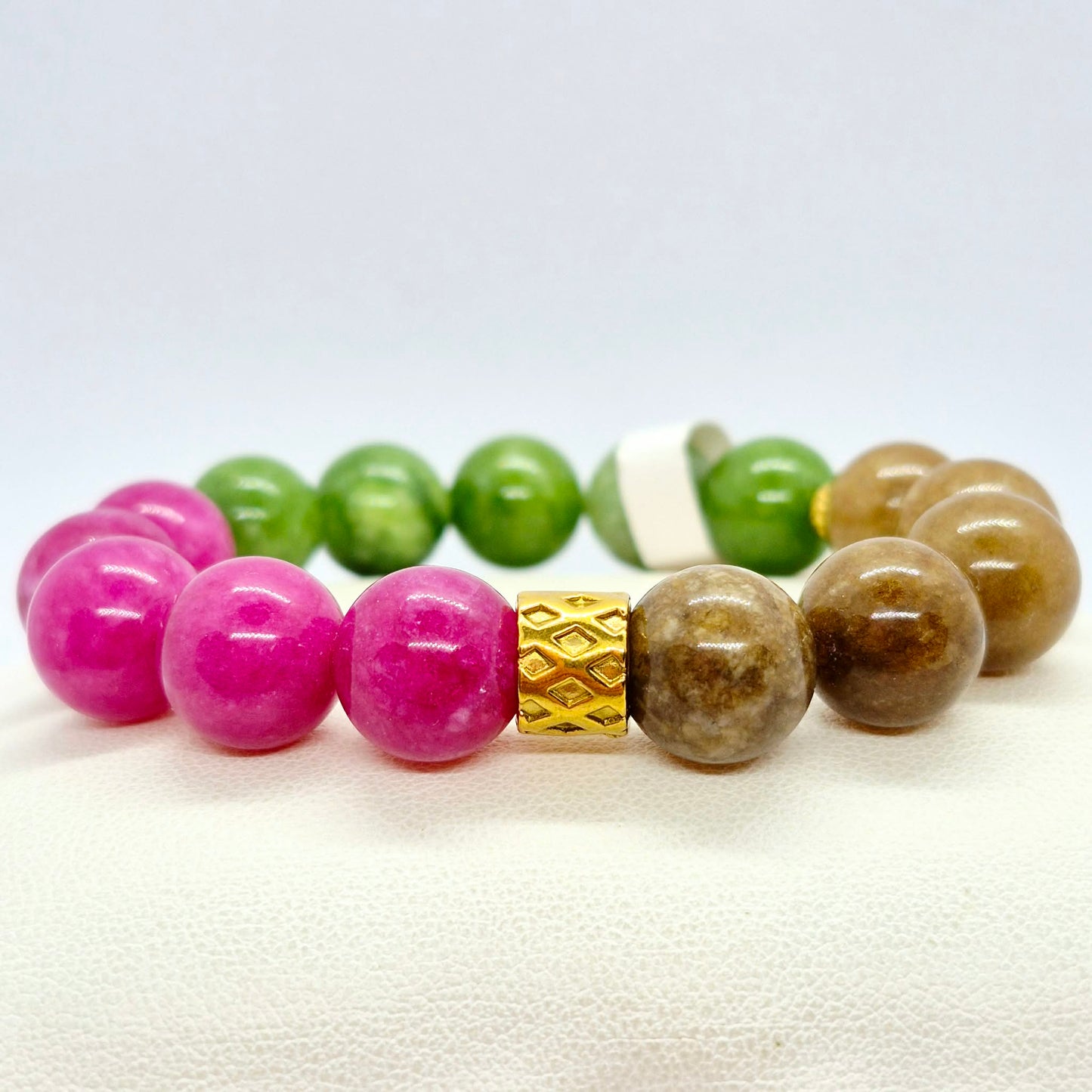 Natural Mixed Tourmaline Bracelet in 12mm Stones