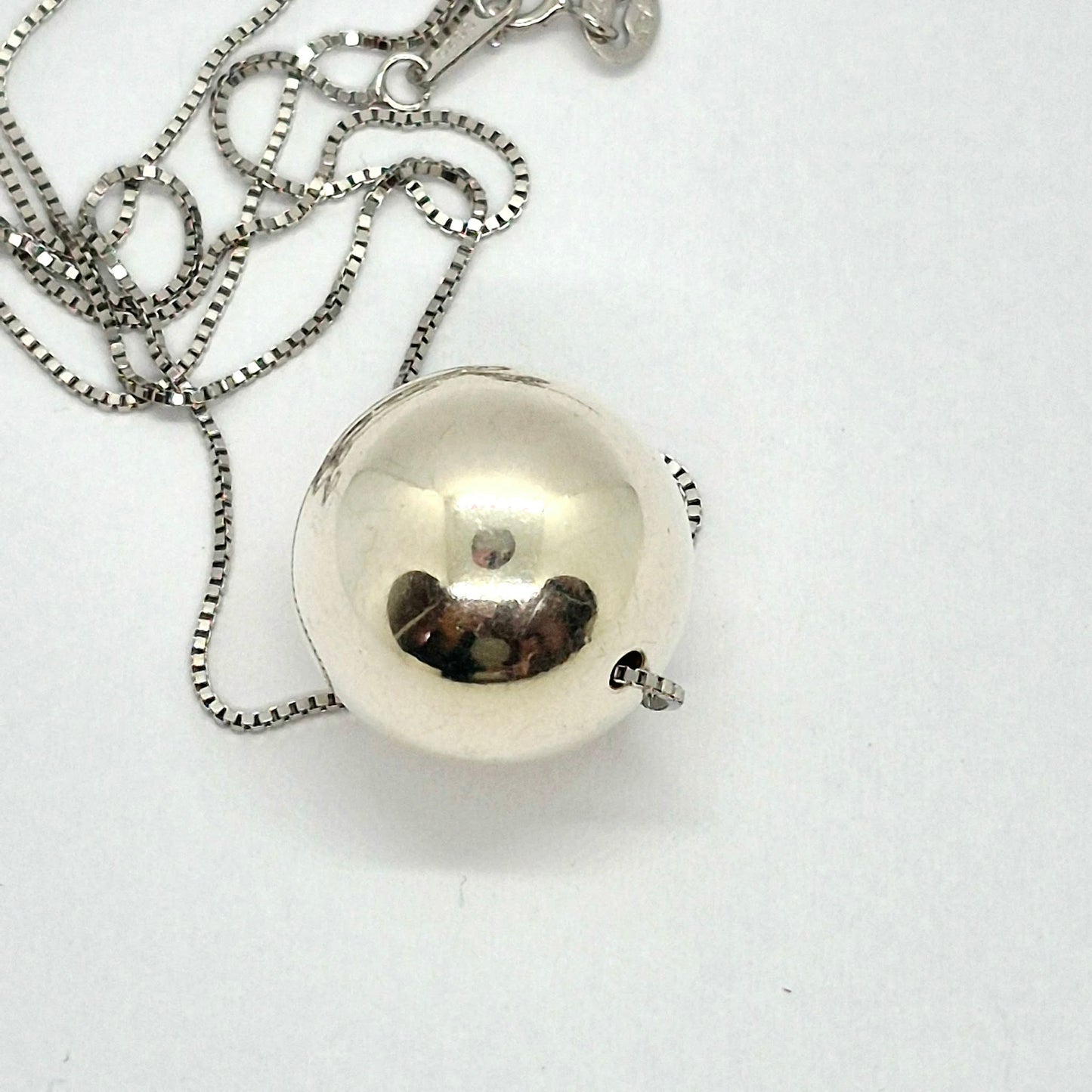 925 Sterling Zilveren Bol Hanger Ketting met Sterling Zilveren Ketting