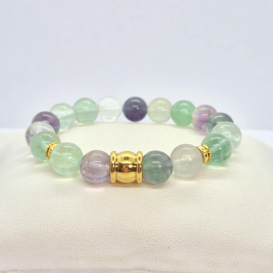 Natural Fluorite Bracelet in 10mm Stones