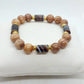 Natural Light Brown Jade & Banded Agate Bracelet with 10mm Stones