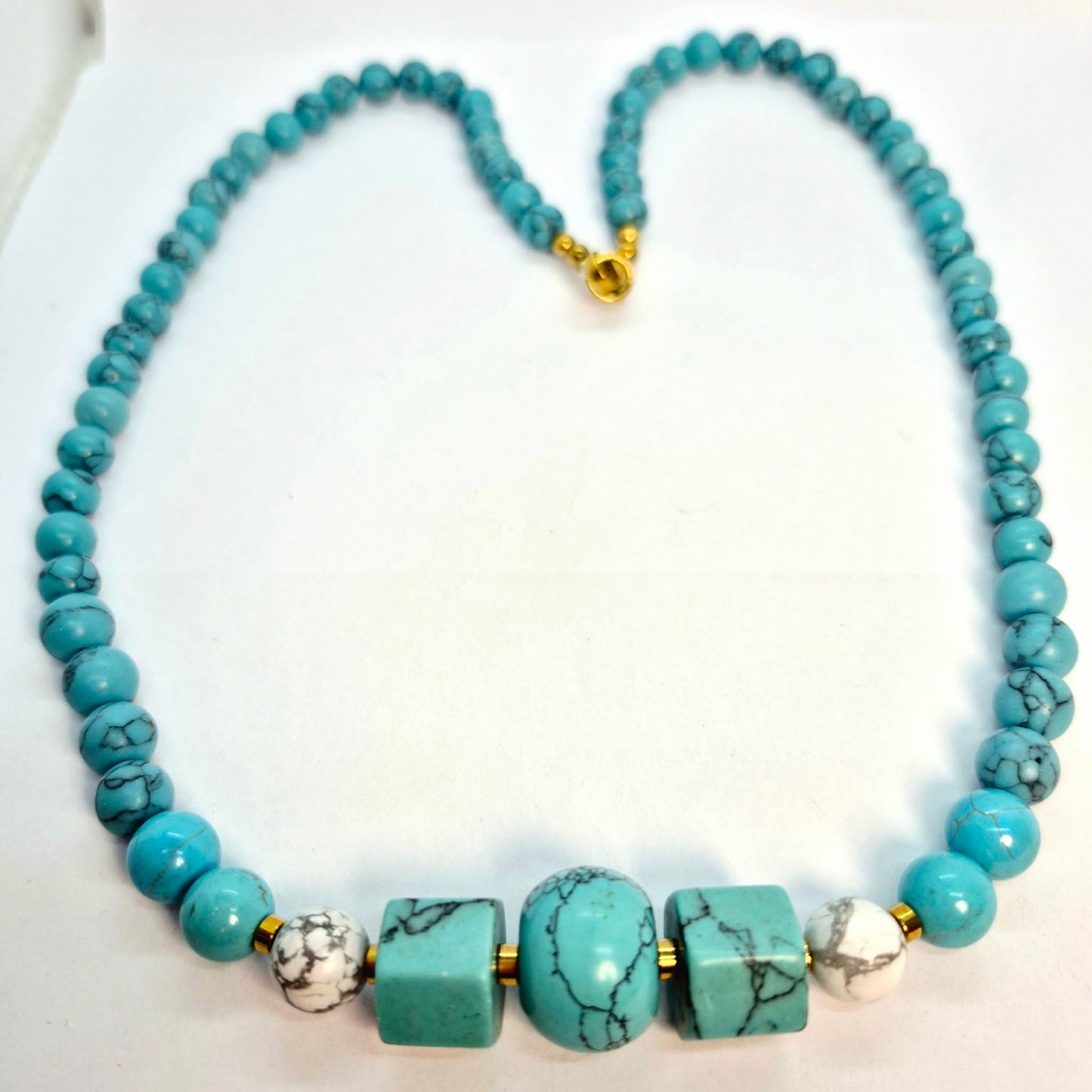 Natural Turquoise Stone Necklace Choker in 8-16mm Stones