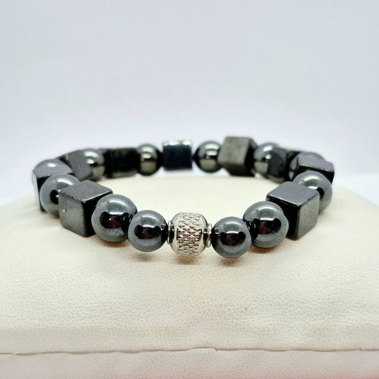 Natural Hematite Bracelet in 10mm Stones