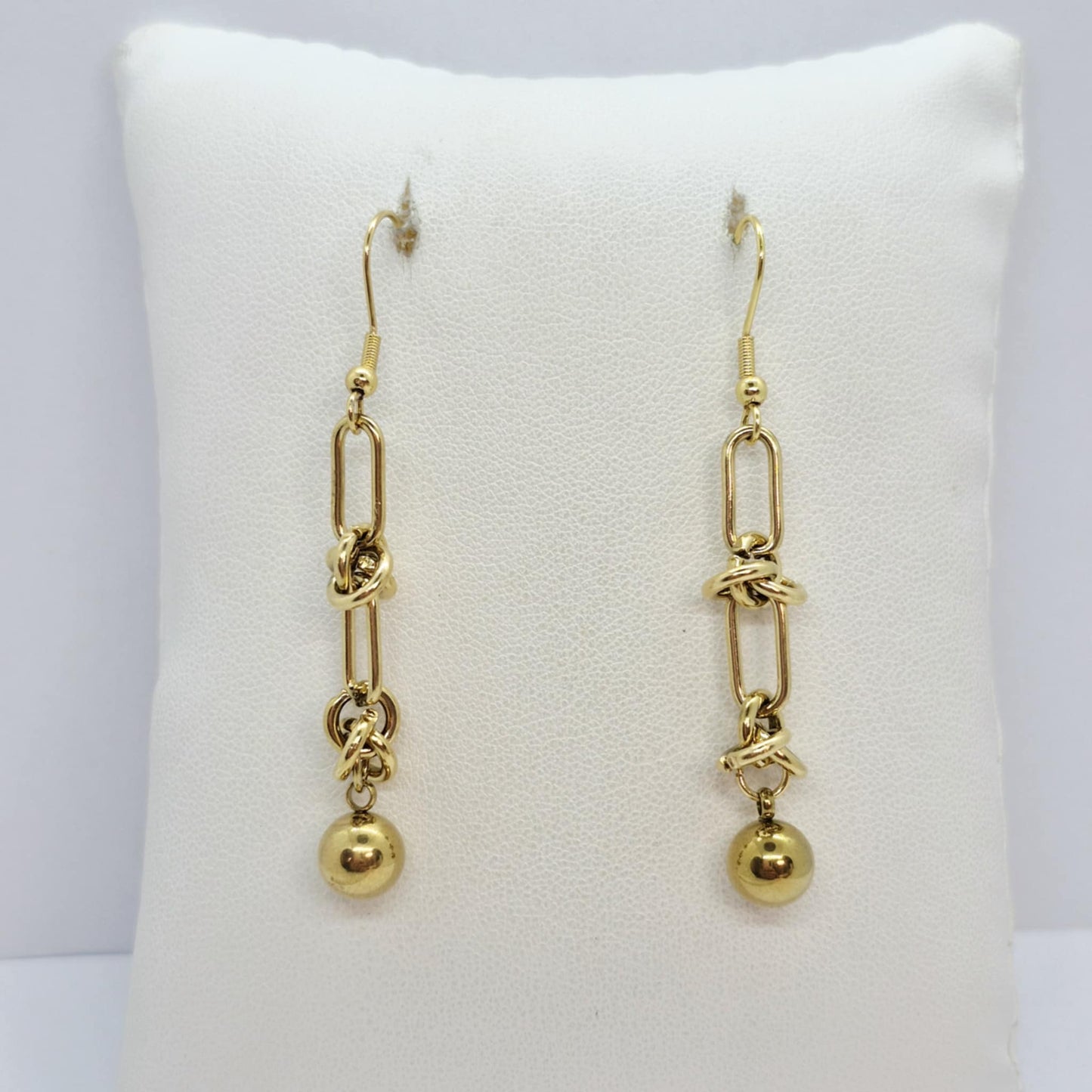 Dangle Earrings in Gold Plated Stainless Steel