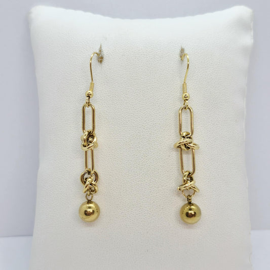 Dangle Earrings in Gold Plated Stainless Steel