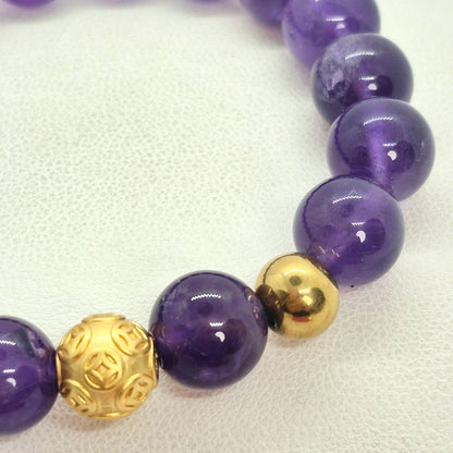 Natural Amethyst Bracelet in 10mm Stones