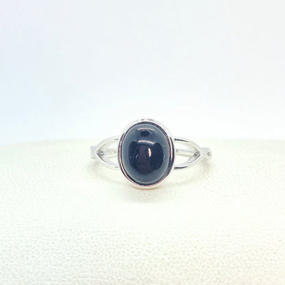 Natural Stone Ring in Sterling Silver with Turquoise, Lapis, Rose Quartz, Aventurine, Obsidian and Blue Goldstone