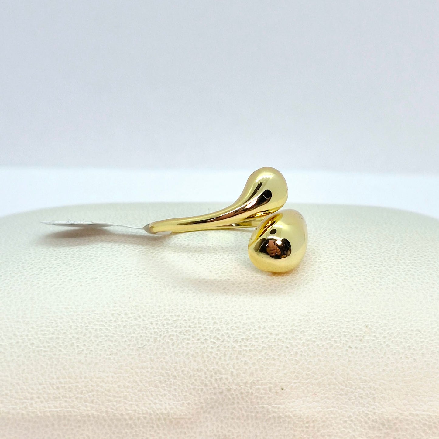 Double Raindrop Ring in Gold Plated 925 Sterling Silver Resizeable