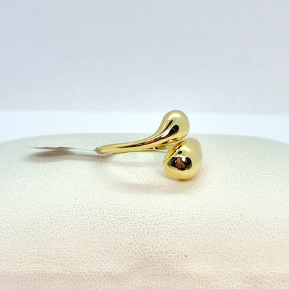 Double Raindrop Ring in Gold Plated 925 Sterling Silver Resizeable