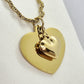 Duo of Heart Pendant in Gold Platted Stainless Steel with Chain Necklace