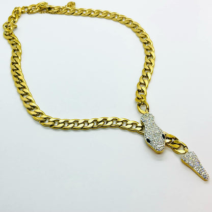 Snake Necklace Chain in Gold Plated Stainless Steel