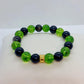 Natural Peridot and Obsidian Bracelet with 10mm Stones