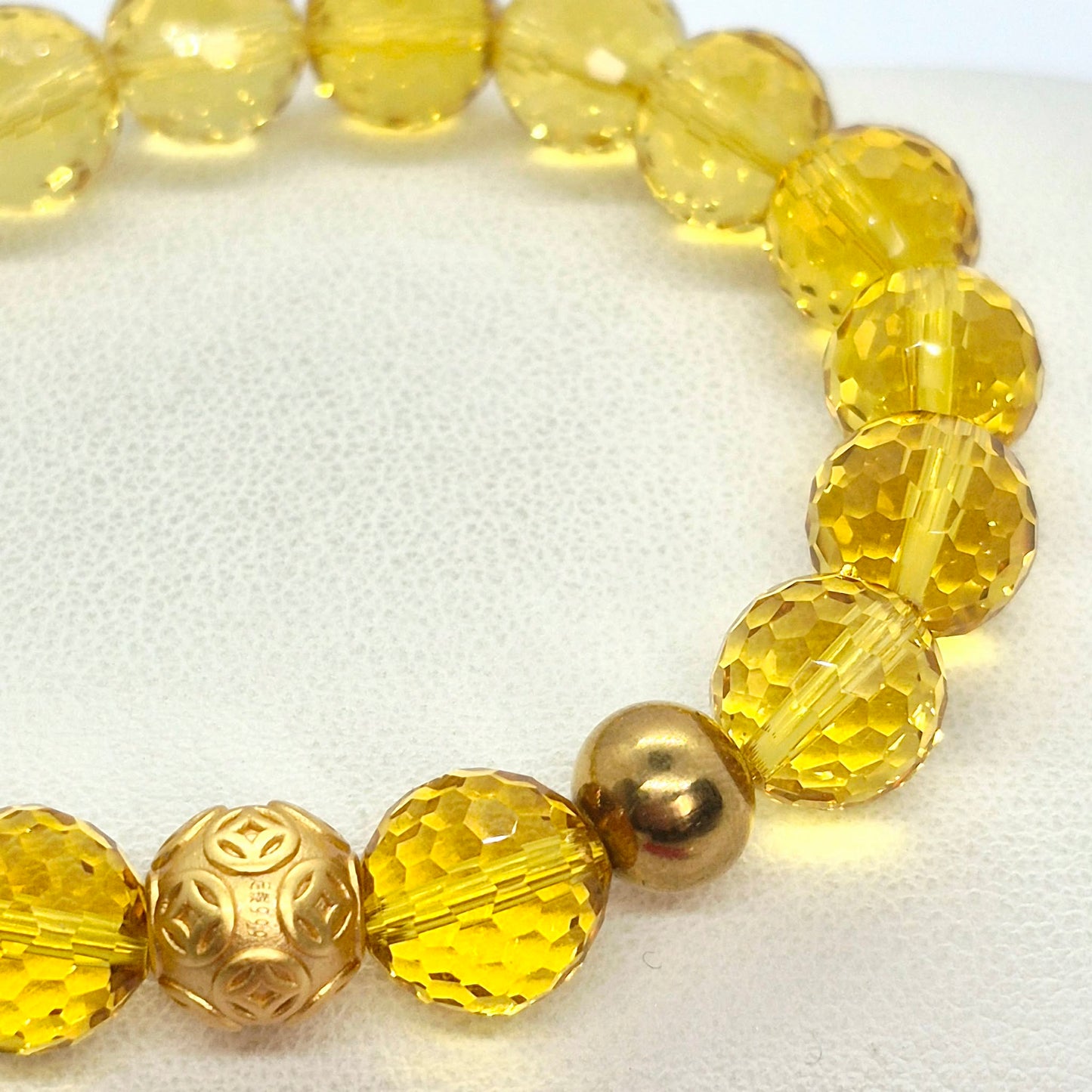 Natural Faceted Citrine Bracelet with 10 or 12mm Stones