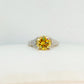 3ct Golden Yellow Moissanite Diamond Ring in Sterling Silver