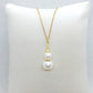 Natural Freshwater Pearl Pendant with Gold Plated Stainless Steel Chain Necklace