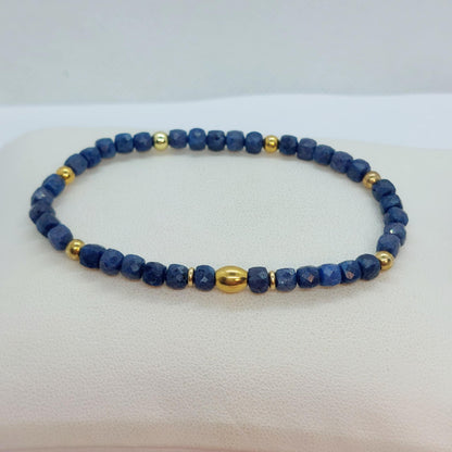 Natural Sapphire Stone Bracelet with 4mm Stones