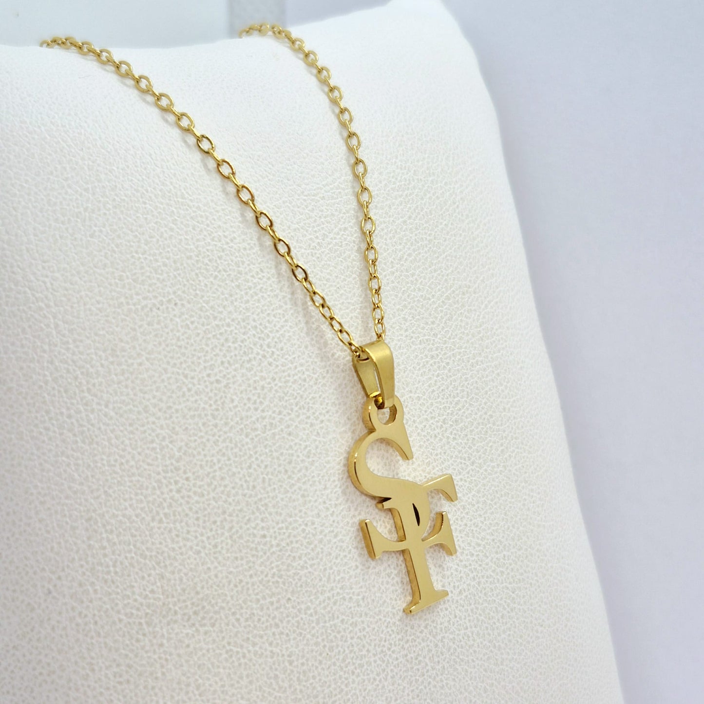Customise your own - Two Initial Pendant In Stainless Steel with Chain Necklace