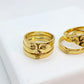 3 Piece Face Ring in Gold Plated Stainless Steel Resizeable