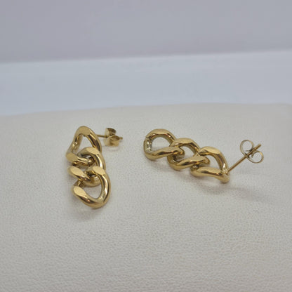 Stainless Steel Gold Plated Dangle Earrings