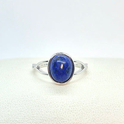 Natural Stone Ring in Sterling Silver with Turquoise, Lapis, Rose Quartz, Aventurine, Obsidian and Blue Goldstone