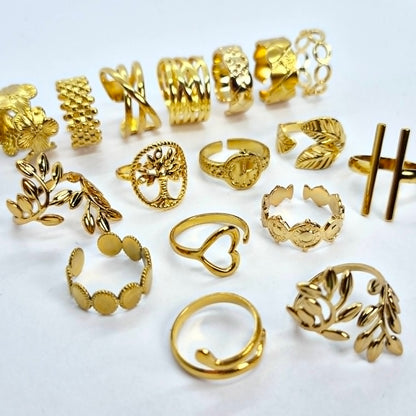 Gold Plated Stainless Steel Ring Resizeable