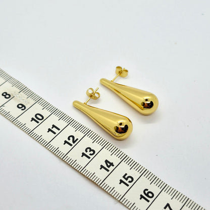 Raindrop Earrings in Gold Plated Stainless Steel