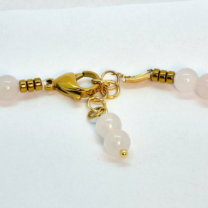 Natuurlijke Rozenkwarts Ketting Choker met 8-12mm Stenen