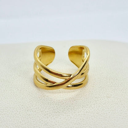 Gold Plated Stainless Steel Ring Resizeable