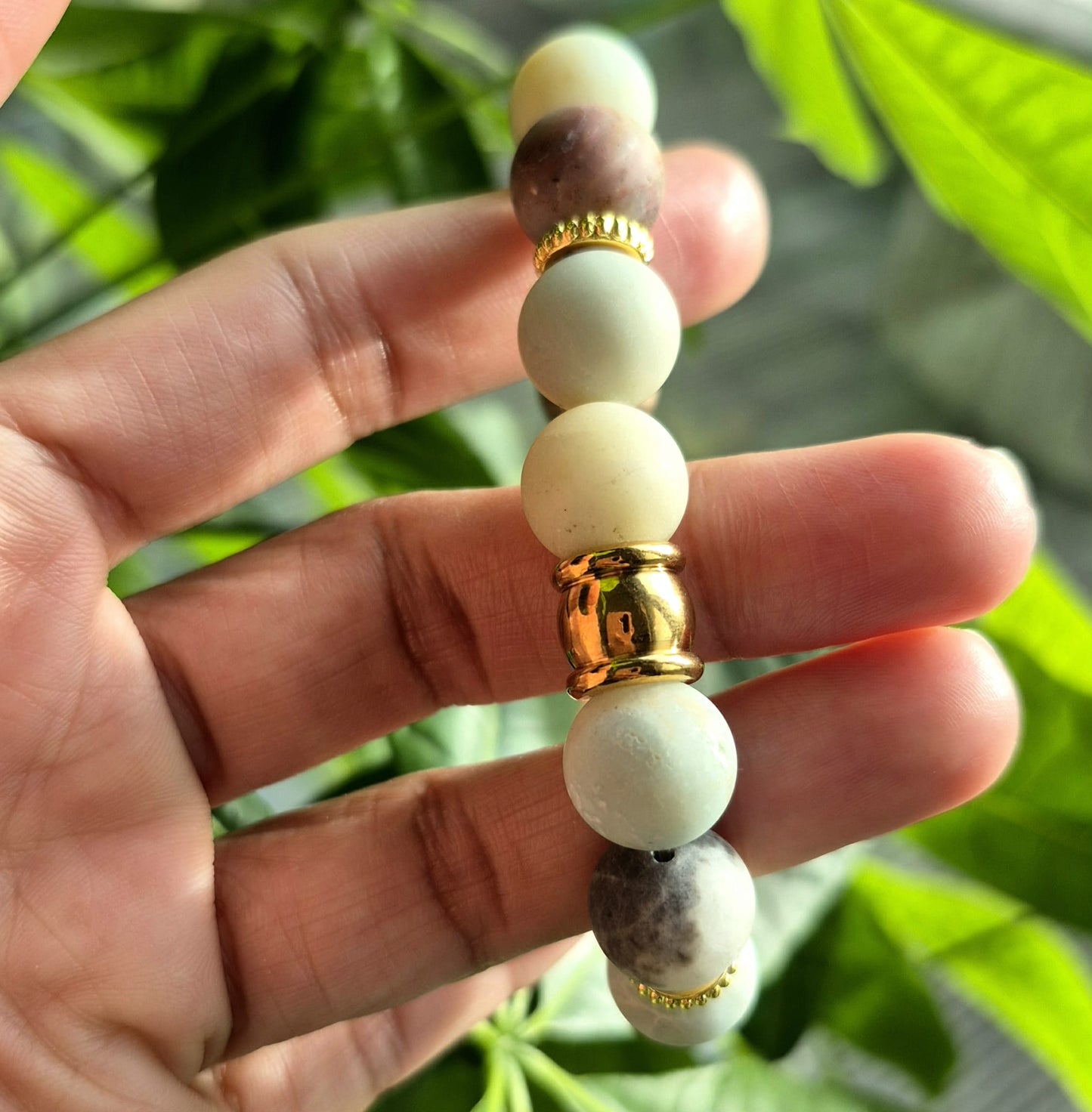 Natural Frosted Amazonite Bracelet in 12mm Stone