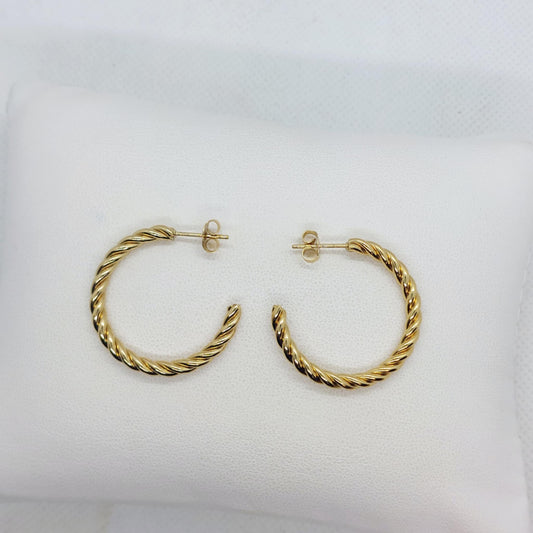 Hoop Earrings in Gold Plated Stainless Steel