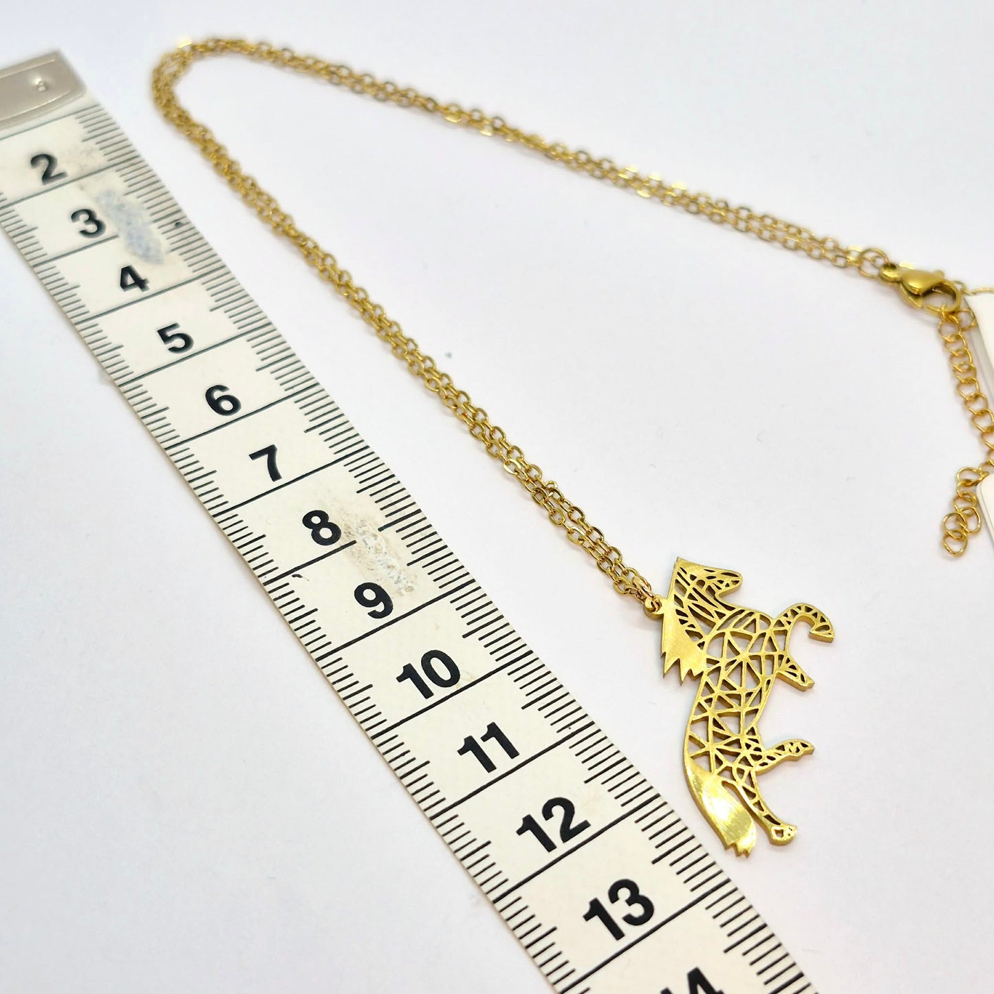 Gold Plated Stainless Steel Horse Pendant with Chain Necklace