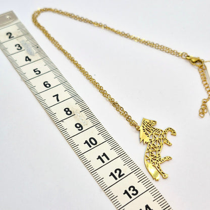 Gold Plated Stainless Steel Horse Pendant with Chain Necklace