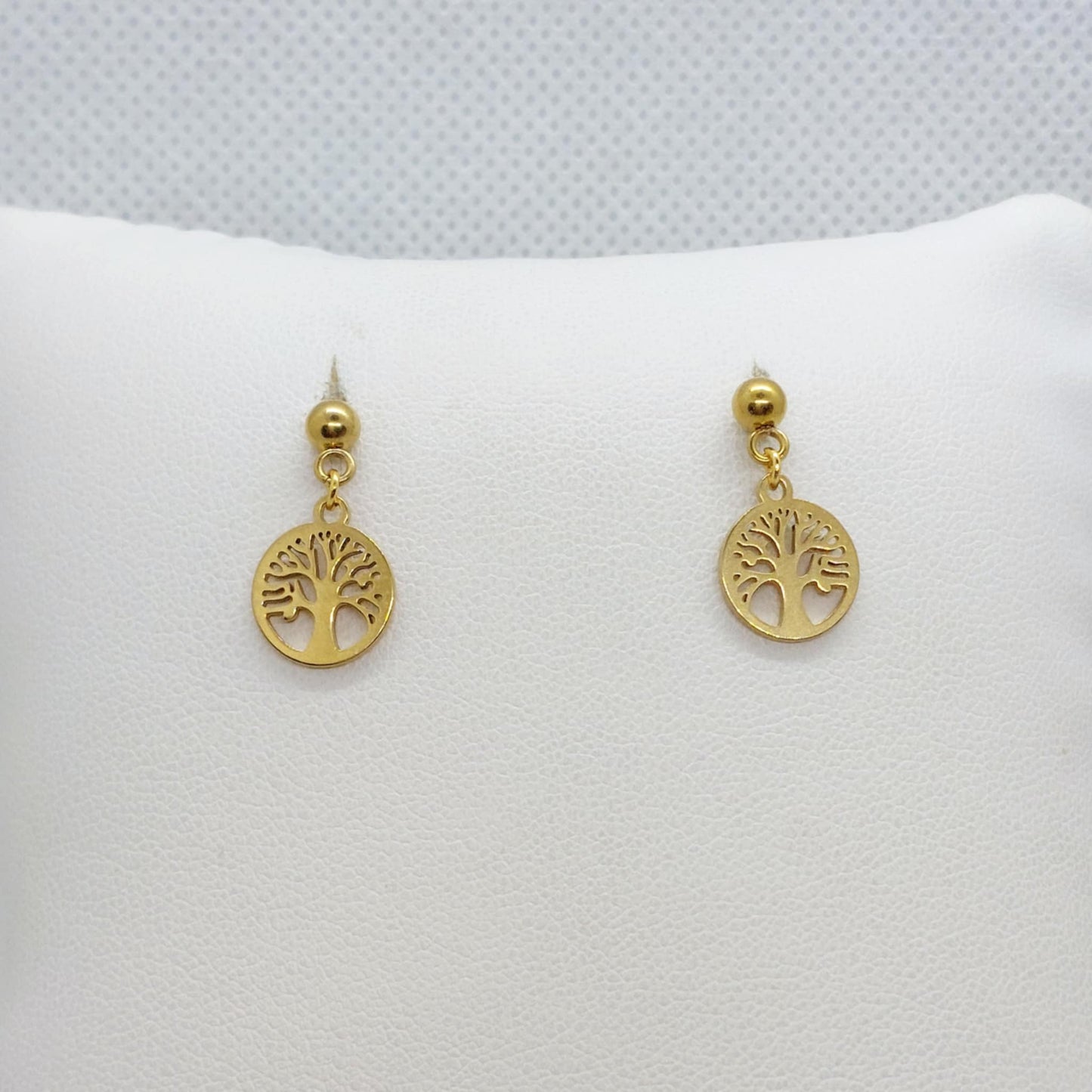 Tree of Life Stud Earrings in Gold Plated Stainless Steel