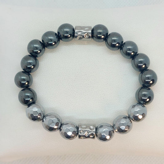 Natural Hematite Bracelet with 10mm Stones