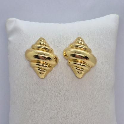 Large Shell Shaped Earrings in Gold Plated Stainless Steel