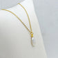 Natural Pearl Raindrop Pendant with Gold Plated Stainless Steel Chain Necklace