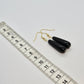 Natural Black Agate Dangle Earrings in Gold Plated Stainless Steel