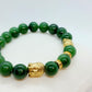 Natural Chinese Jade Bracelet with Buddha Beads in 10mm Stones