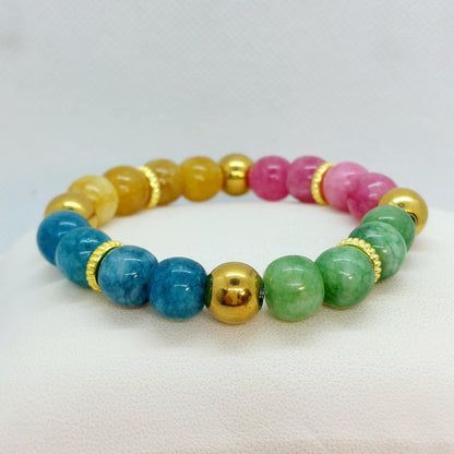 Natural Mixed Tourmaline Bracelet in 10m Stones