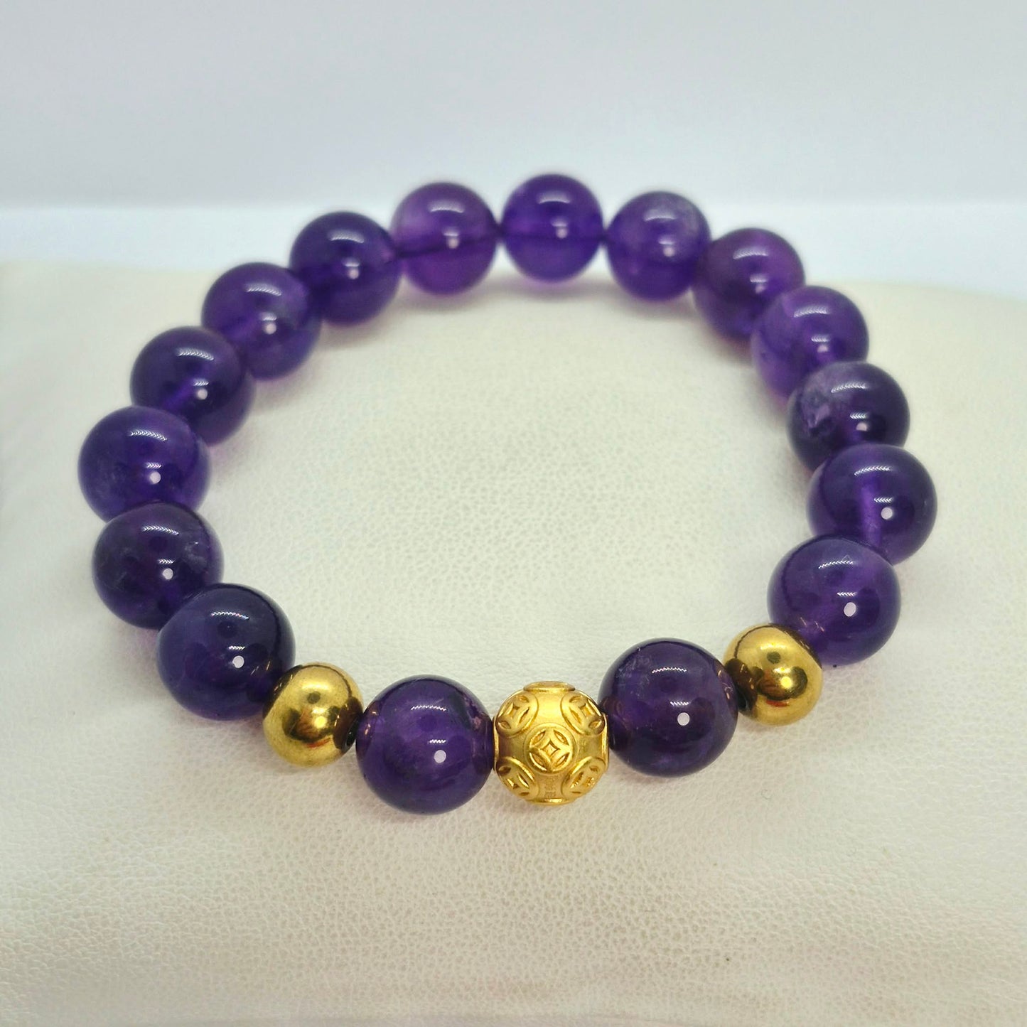 Natural Amethyst Bracelet in 10mm Stones