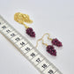 Natural Garnet Grapes Set in Stainless Steel Gold Plated