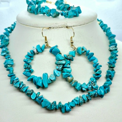 Natural Irregular Size Turquoise Set