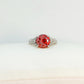 3ct Red Moissanite Diamond Ring in Sterling Silver