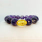 Natural Amethyst Bracelet with Money Bag Pixiu in 1O-14mm Stones